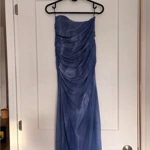 Zara Strapless Dress in Deep Blue